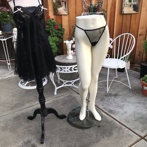 Pleated sheer babydoll and panties